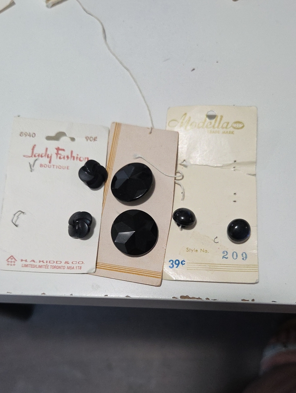 Vintage  Black Buttons